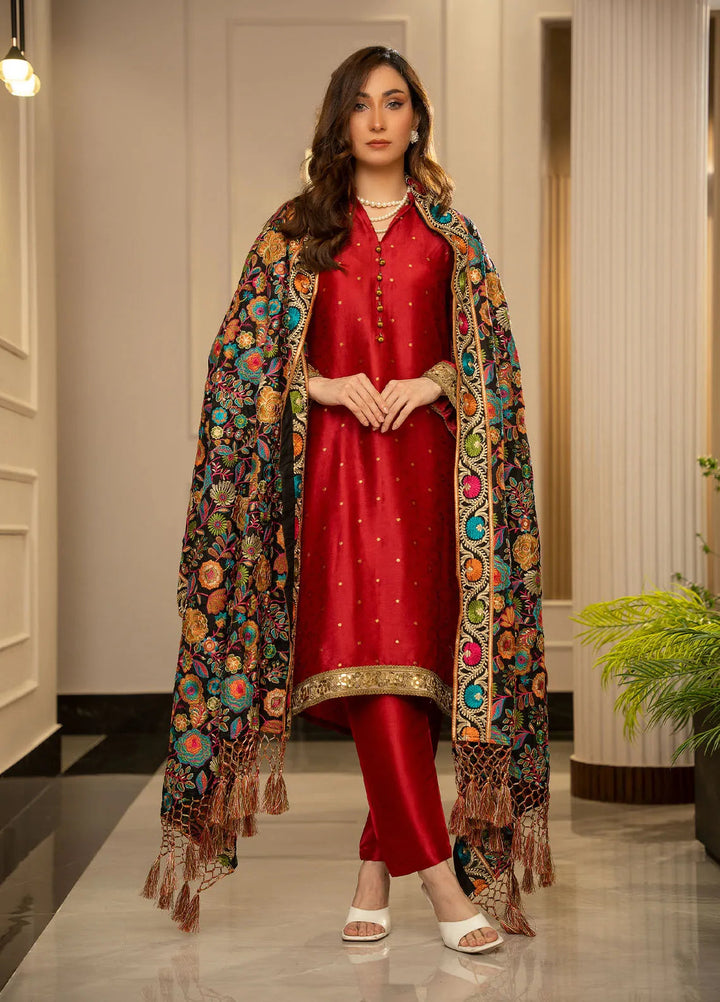 Wisaah by Zouj Katan Silk Shawl ZJ24WS Rang-e-Bahar - Winter Collection