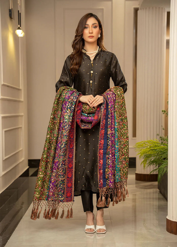 Wisaah by Zouj Katan Silk Shawl ZJ24WS Rang Rez - Winter Collection