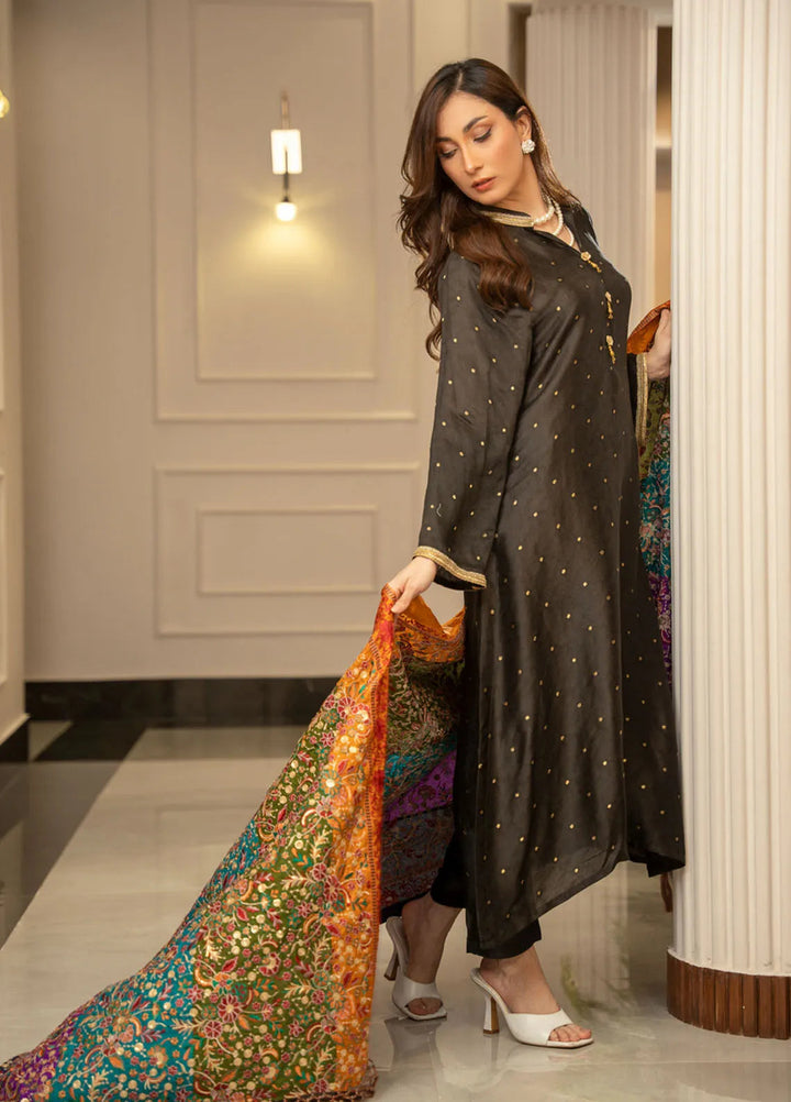 Wisaah by Zouj Katan Silk Shawl ZJ24WS Rang Rez - Winter Collection