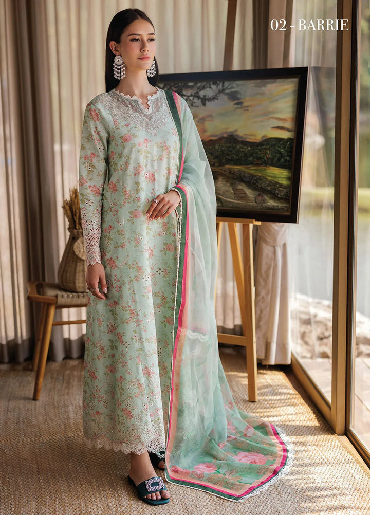 Xenia Embroidered Lawn Suit Unstitched 3 Piece XE25LL D-02 Barrie - Summer Collection