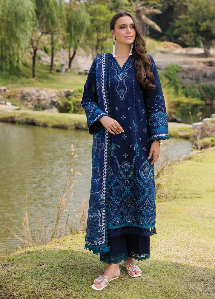 Xenia Embroidered Lawn Suit Unstitched 3 Piece XE25LL D-06 Murcia - Summer Collection