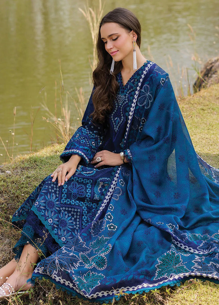 Xenia Embroidered Lawn Suit Unstitched 3 Piece XE25LL D-06 Murcia - Summer Collection