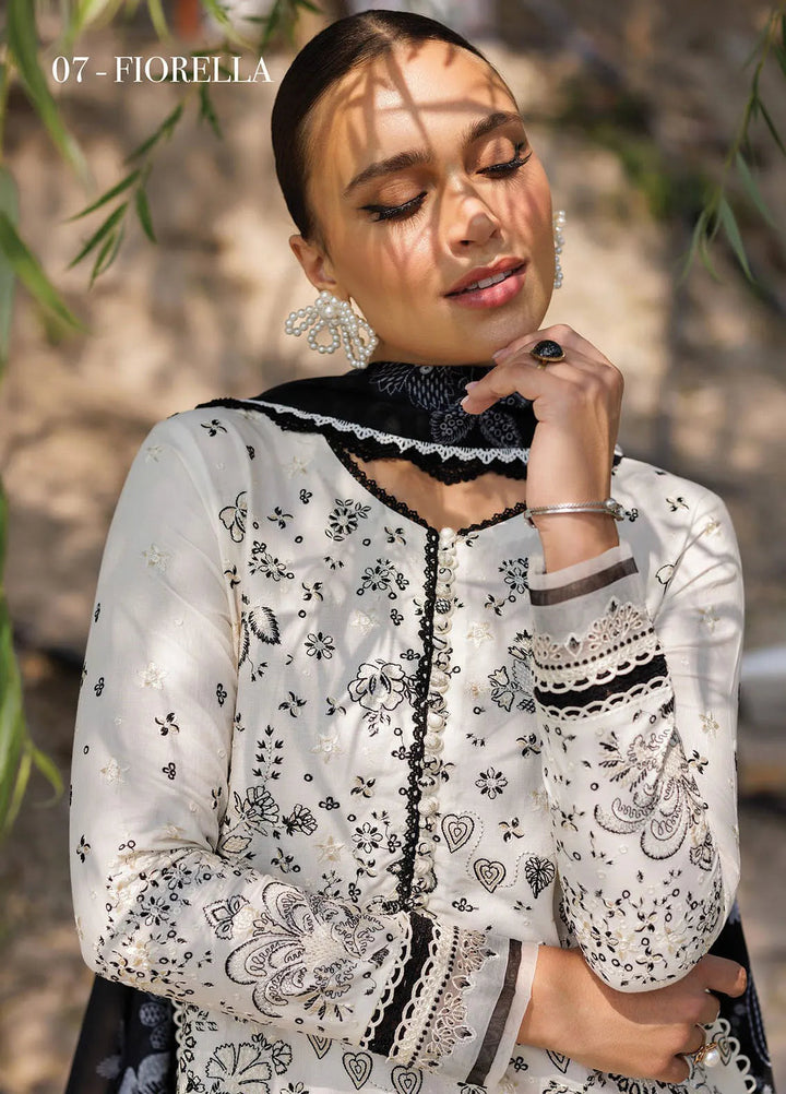 Xenia Embroidered Lawn Suit Unstitched 3 Piece XE25LL D-07 Fiorella - Summer Collection