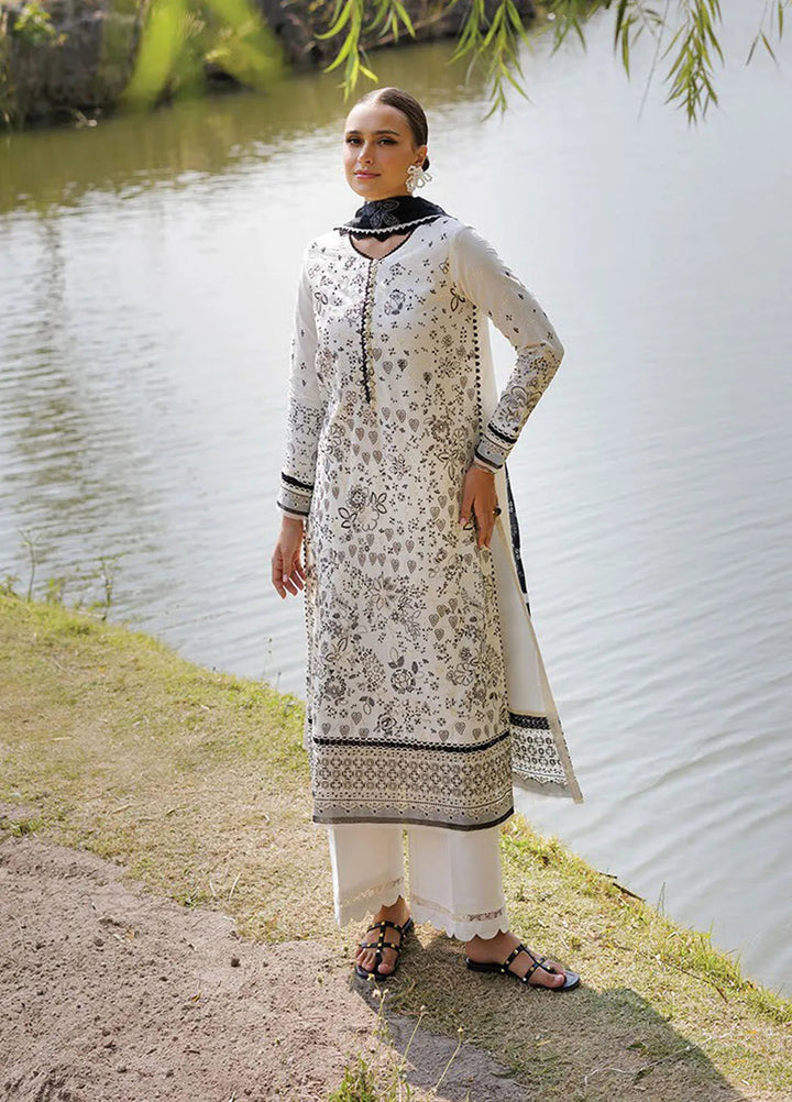 Xenia Embroidered Lawn Suit Unstitched 3 Piece XE25LL D-07 Fiorella - Summer Collection