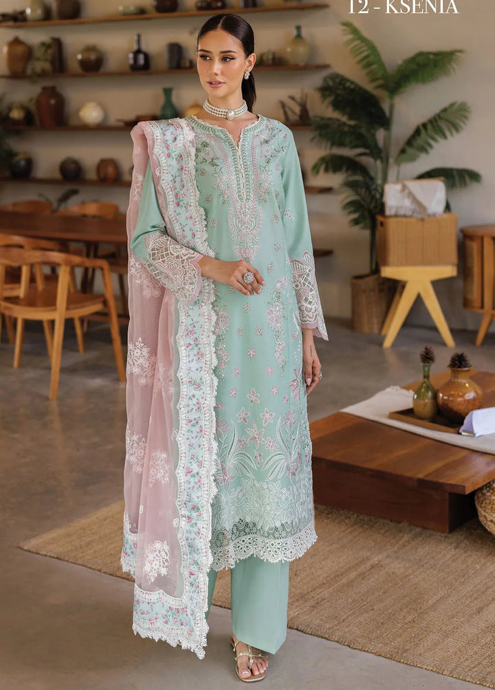 Xenia Embroidered Lawn Suit Unstitched 3 Piece XE25LL D-12 Ksenia - Summer Collection
