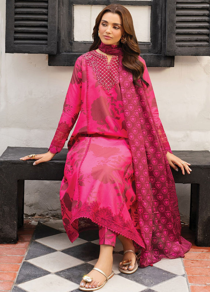 Xenia Embroidered Lawn Suits Unstitched 3 Piece XE25UL D-04 Tibet - Summer Collection