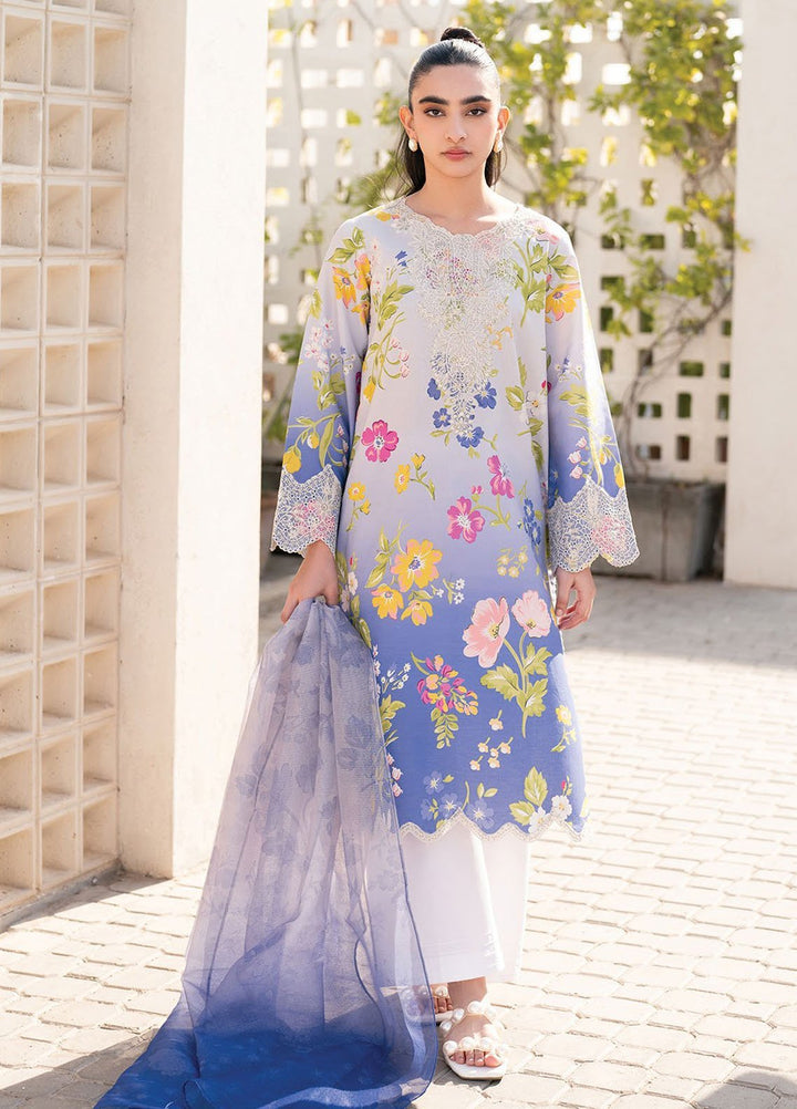 Xenia Embroidered Lawn Suits Unstitched 3 Piece XE25UL D-08 Davian - Summer Collection