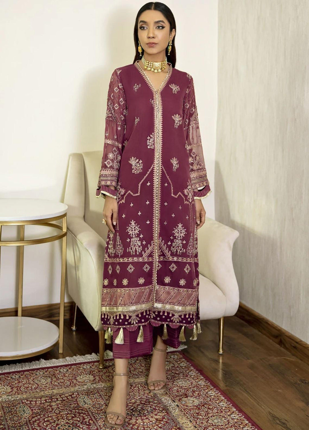 Xenia Formals Luxury Pret Embroidered Chiffon 2 Piece Suit GHUNCHA XFR-21-305