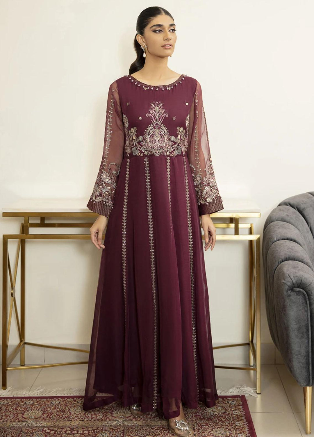 Xenia Formals Luxury Pret Embroidered Chiffon 2 Piece Suit SUH XFR-21-296