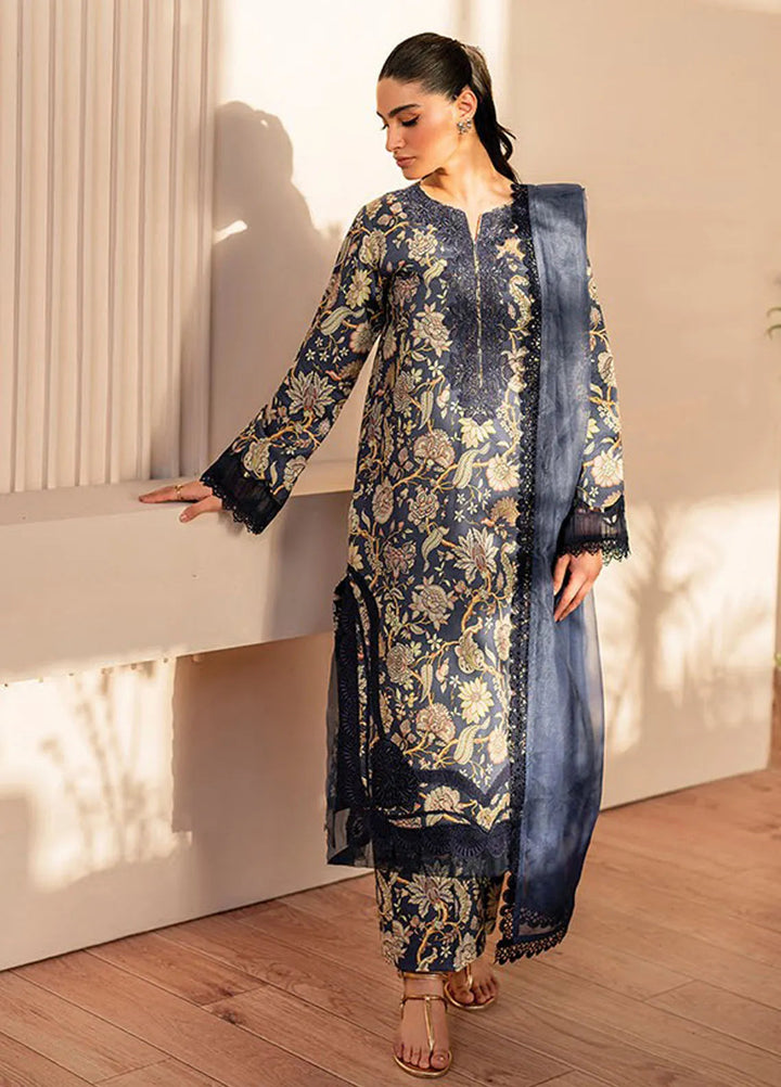 Xenia Printed Lawn Suits Unstitched 3 Piece XE25PL D-06 Brich - Summer Collection