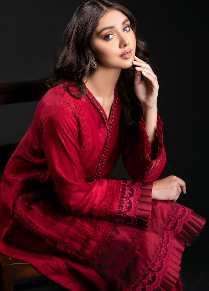 Yusra Ansari Embroidered Cotton Silk Stitched 2 Piece Suit Yed-02 Merindah