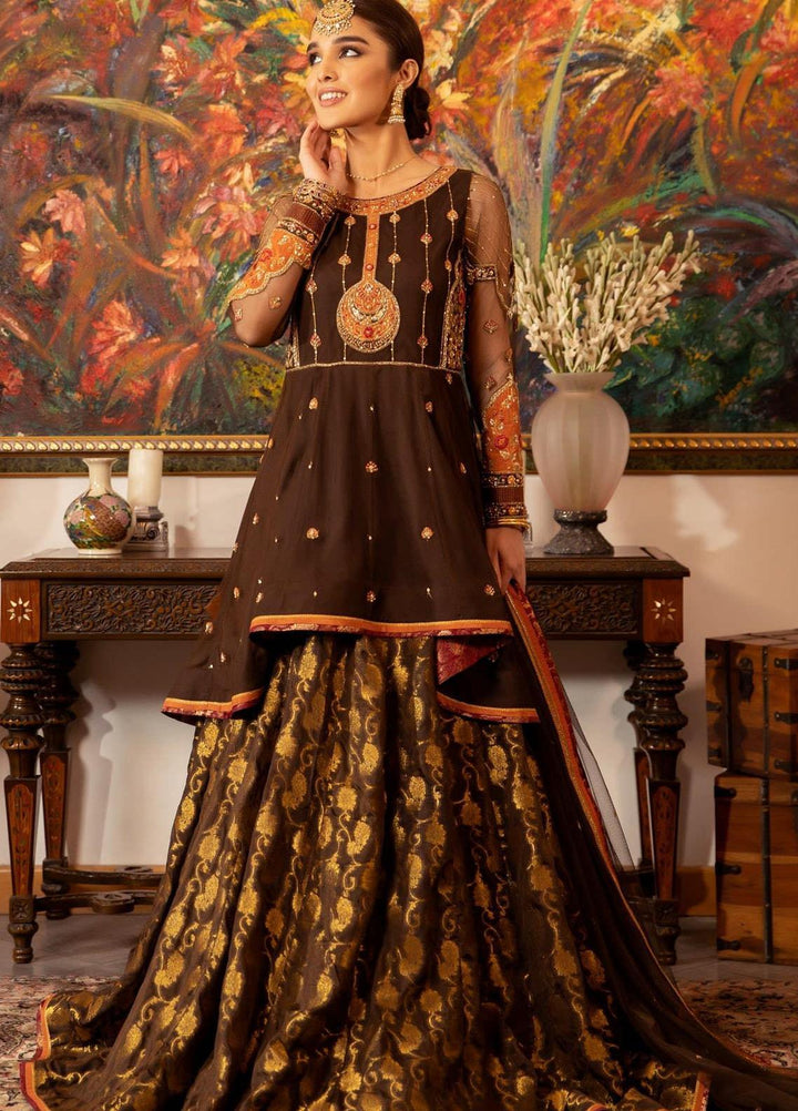Zaaviay Embroidered Net Stitched 3 Piece Suit DHOL BAJE