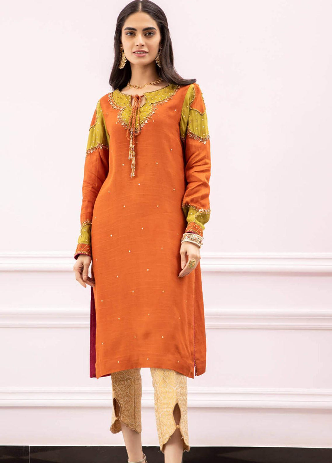 Zaaviay Pret Luxury Raw Silk Kurti ZV21DC Andaz