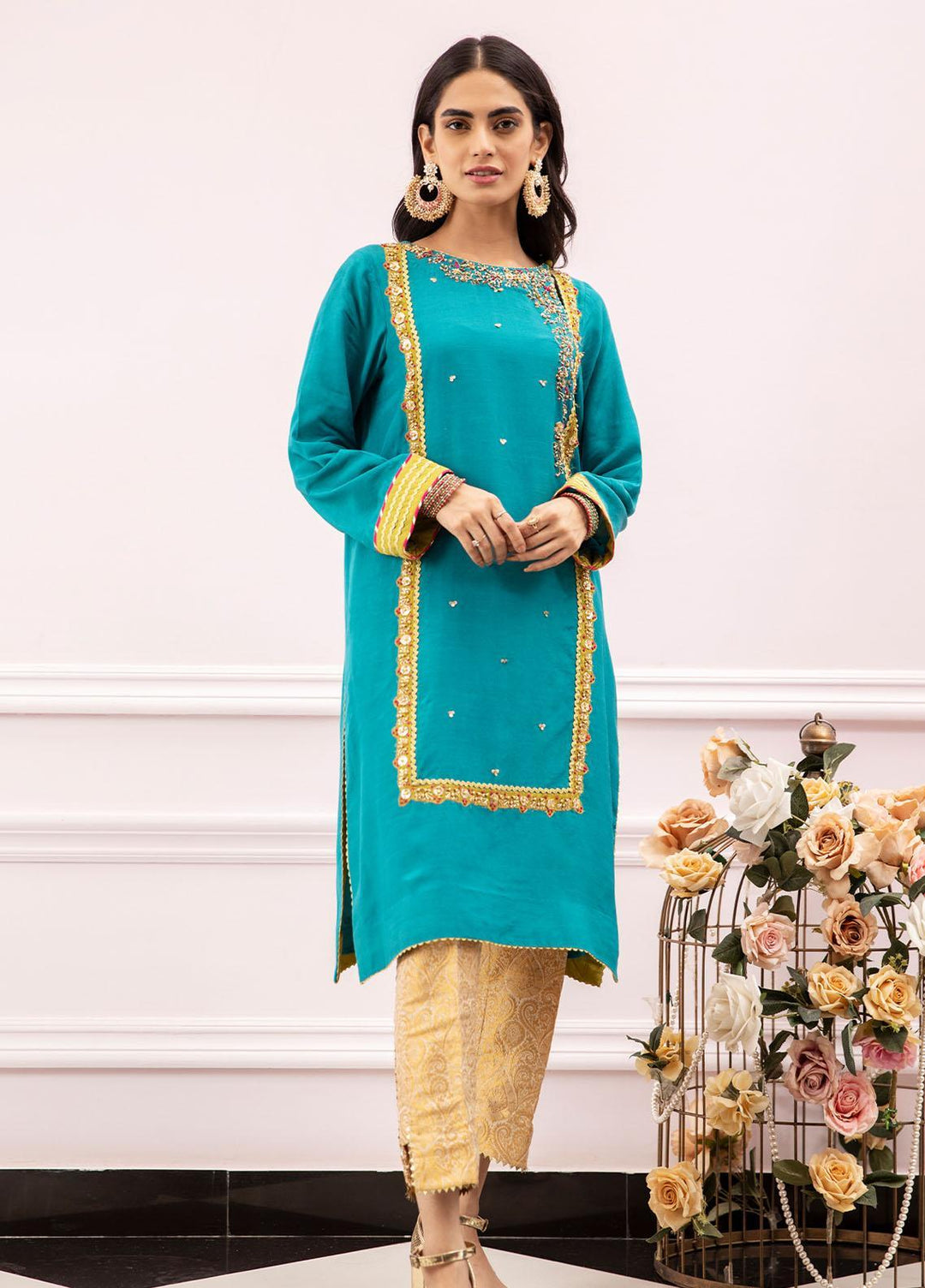Zaaviay Pret Luxury Raw Silk Kurti ZV21DC Dariya