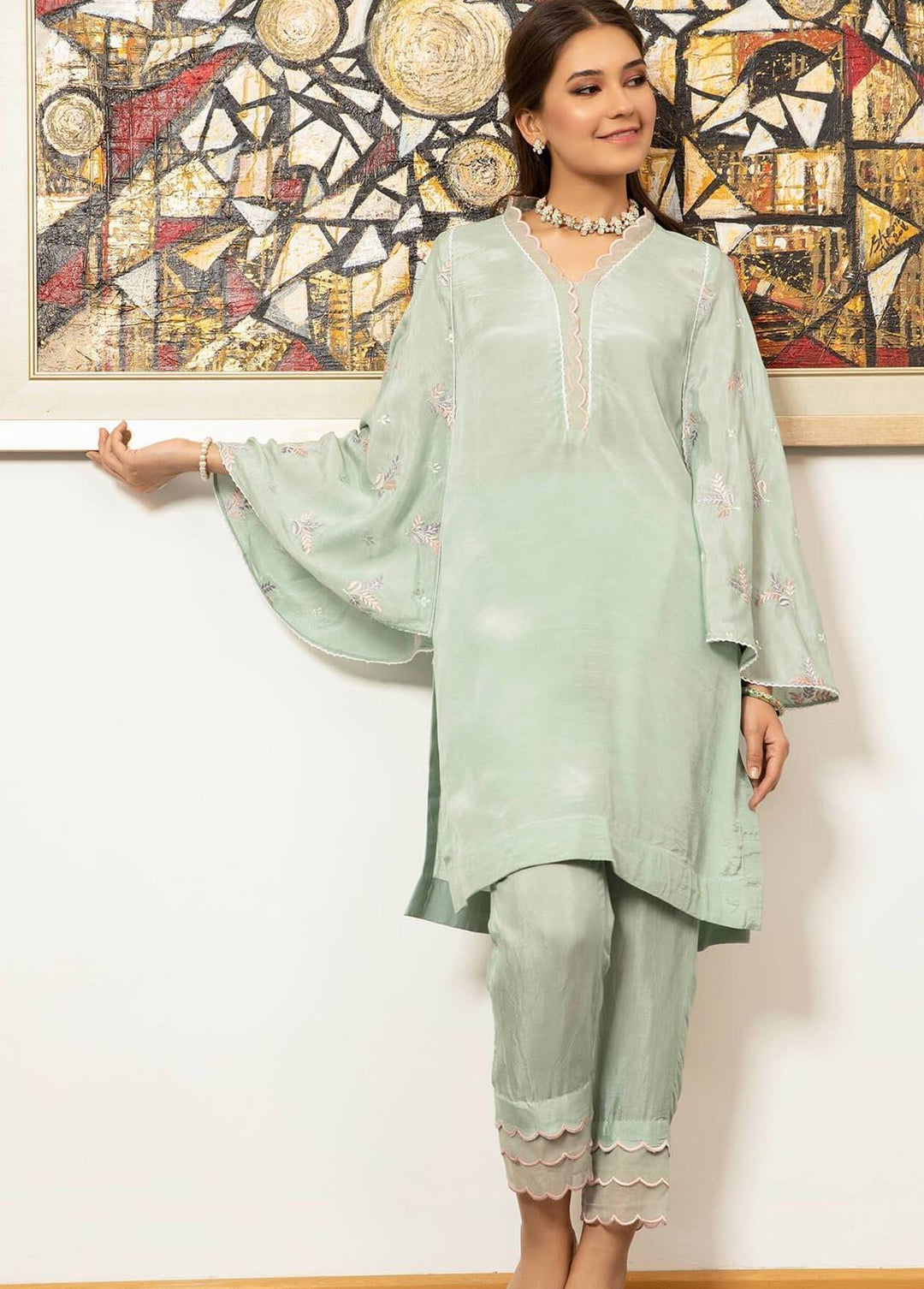 Zaaviay Pret Luxury Raw Silk 2 Piece ZV21LP ZPR-031 Snowdrop