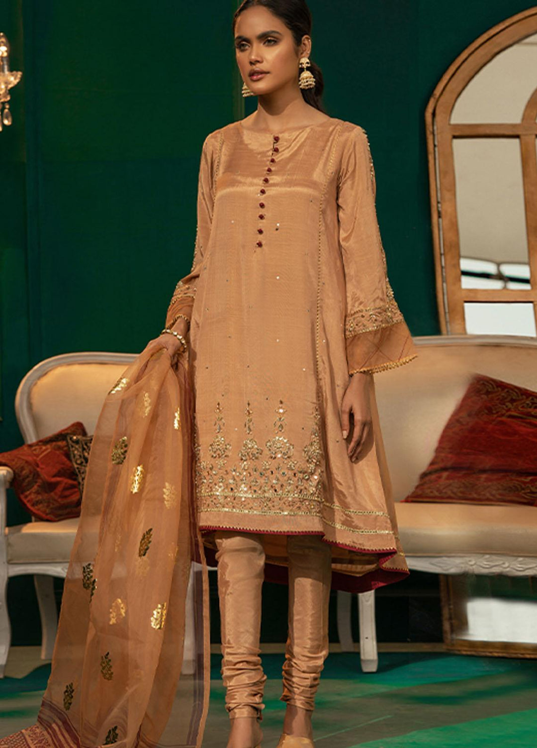 Zaaviay Festive Pret Raw Silk 3 Piece Suit ZV22PE AKS