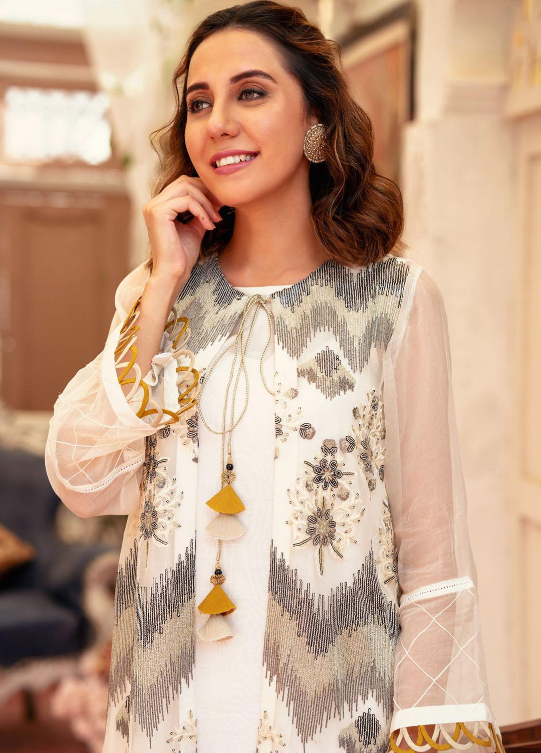 Zaaviay Festive Pret  Chiffon 3 Piece Suit ZV22PE ZEC22- 011 Siham