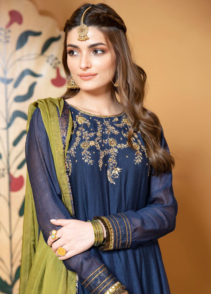 Zaaviay Pret Embroidered Khaadi Net 3 Piece Suit Roop