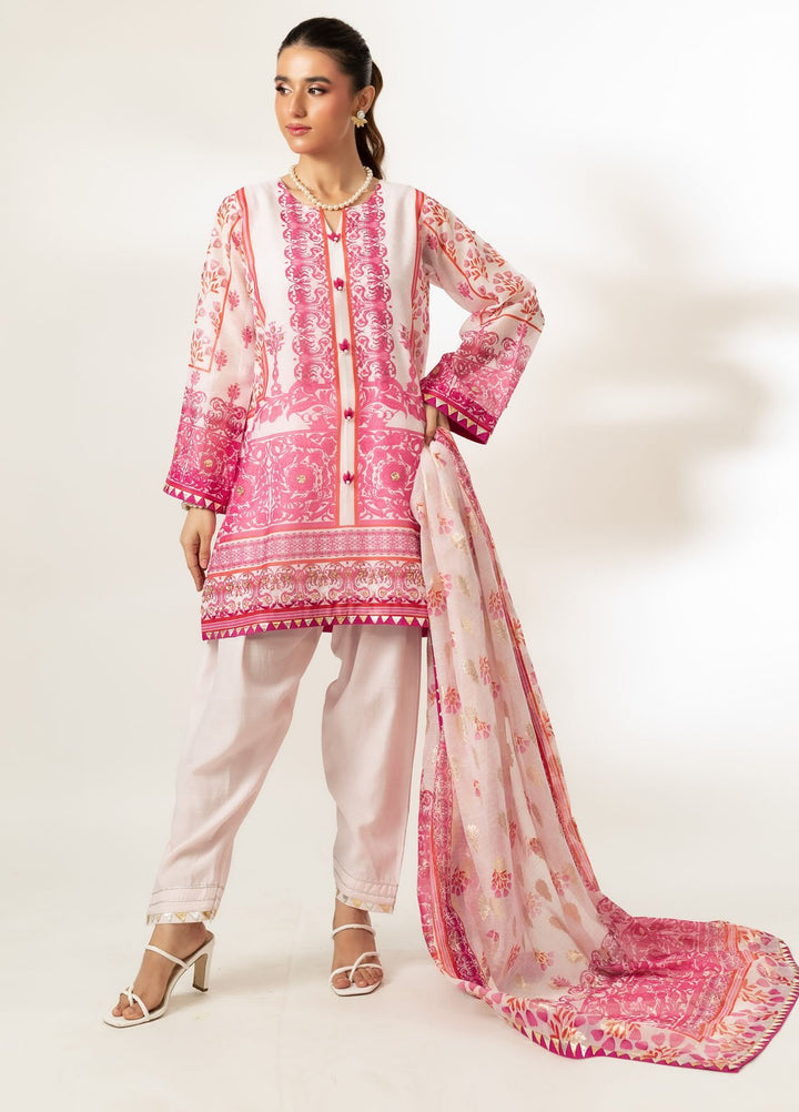 Zaaviay Pret Embroidered Chudnri Lawn 3 Piece Suit Rosy Radiance