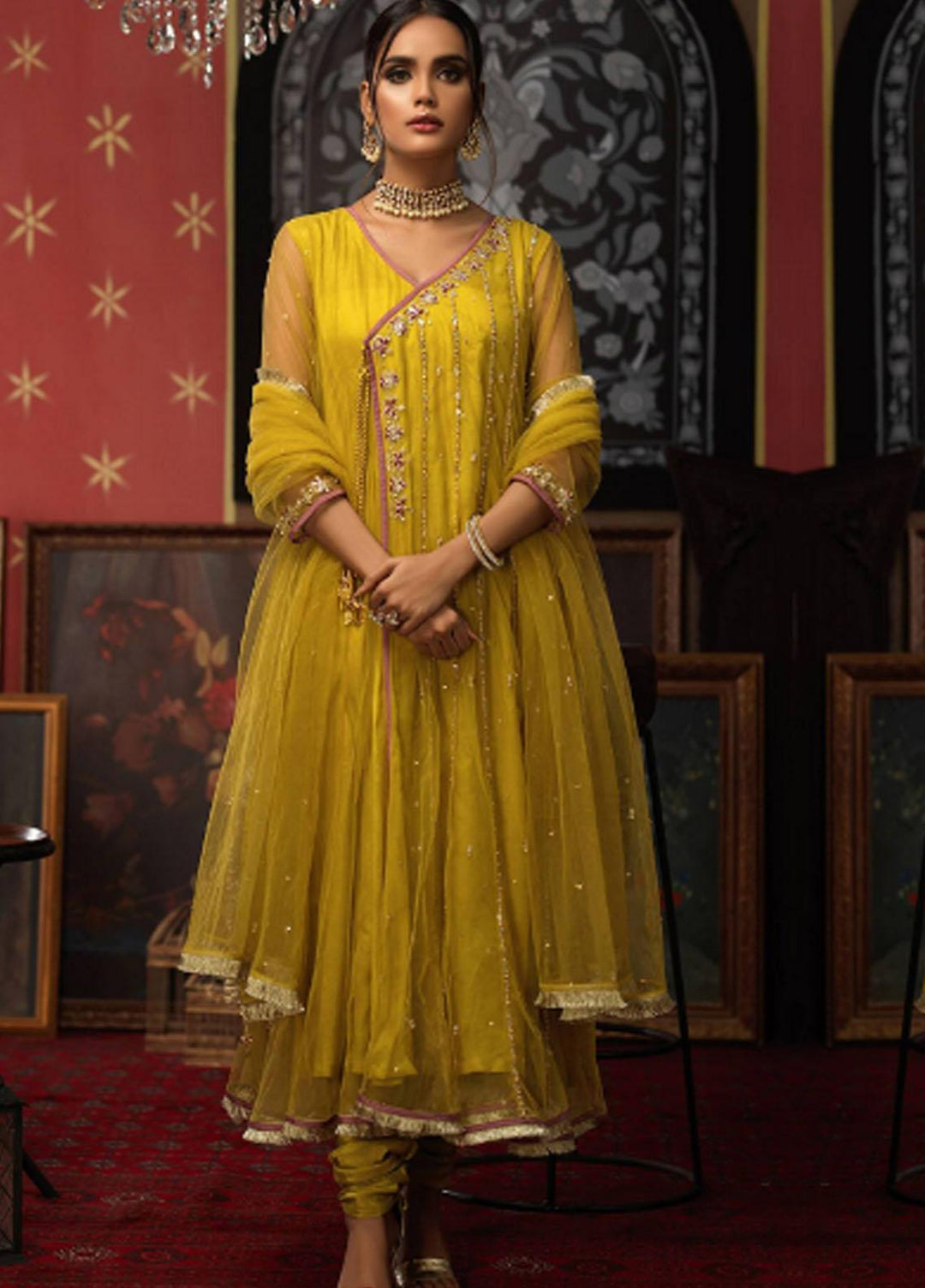 Zaaviay Pret Embroiderd Net 3 Piece ZV21RW ZAR-0005 Hoorain