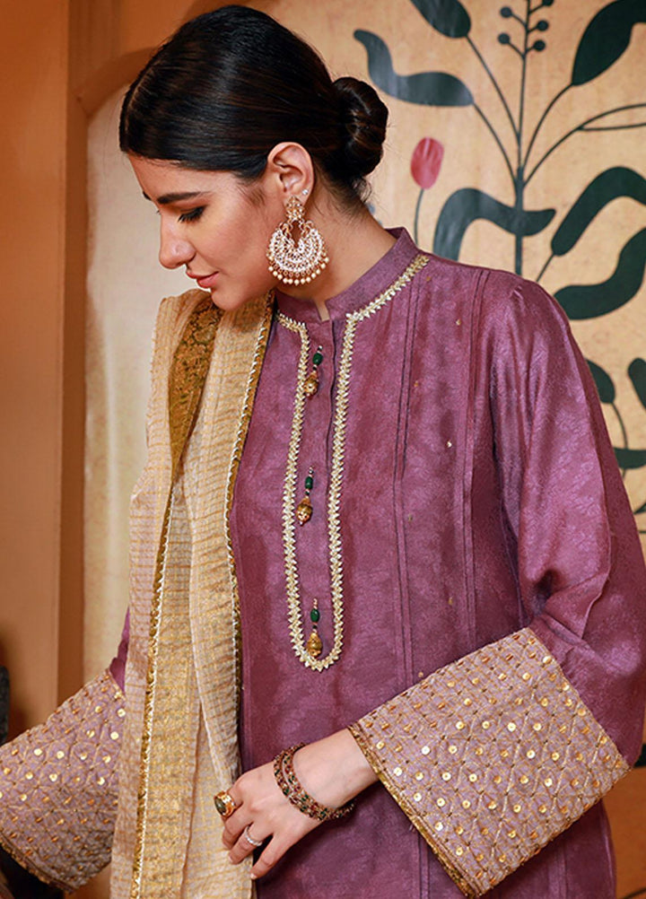 Zaaviay Luxury Pret Embroidered Khaadi Net 3 Piece Dress Mahiwal