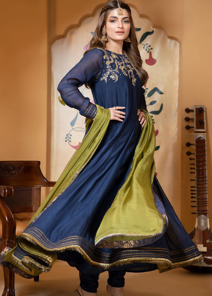 Zaaviay Luxury Pret Embroidered Khaadi Net 3 Piece Dress Roop