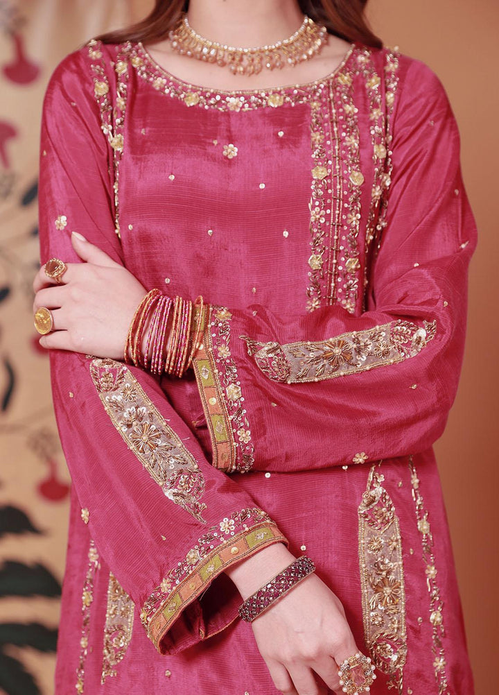 Zaaviay Luxury Pret Embroidered Raw Silk 3 Piece Dress SAHIBAN