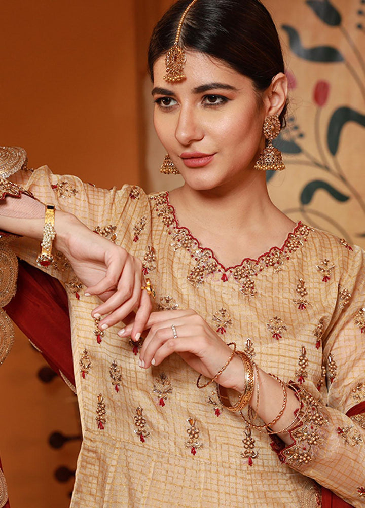 Zaaviay Luxury Pret Embroidered Organza 3 Piece Dress Sohniye