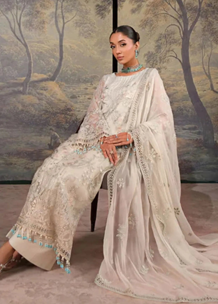Zabaish by Lavish Embroidered Chiffon Suit Unstitched 3 Piece LVP24ZC D-05 Honey Dew - Formal Collection