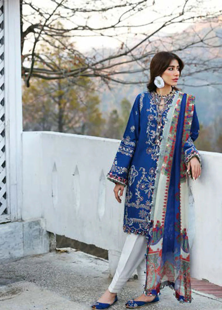 Zaha By Khadijah Shah Embroidered Lawn Suits Unstitched 3 Piece ZL25NL D-15 B Maya - Summer Collection