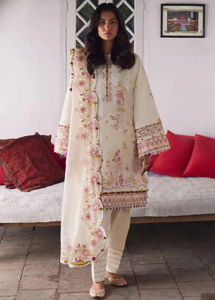 Zaha Embroidered Lawn Suit Unstitched 3 Piece ZL24F D-05 Ela - Festive Collection