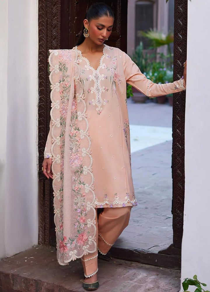 Zaha Embroidered Lawn Suit Unstitched 3 Piece ZL24F D-06 Shams - Festive Collection