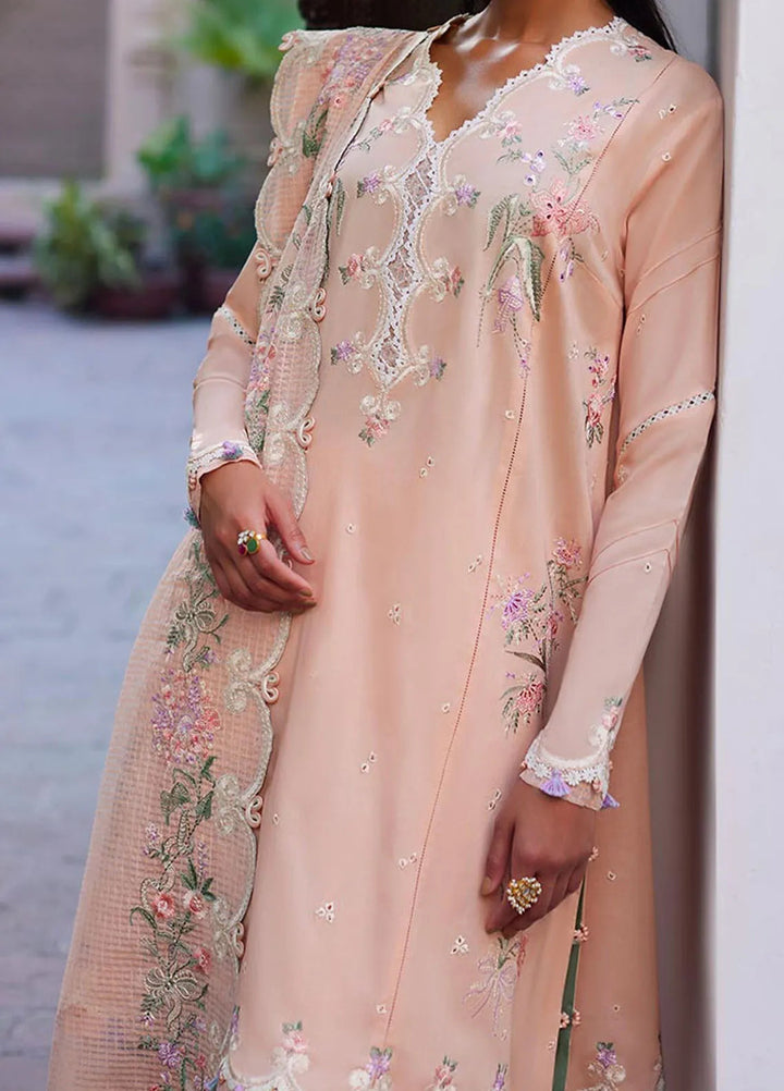 Zaha Embroidered Lawn Suit Unstitched 3 Piece ZL24F D-06 Shams - Festive Collection