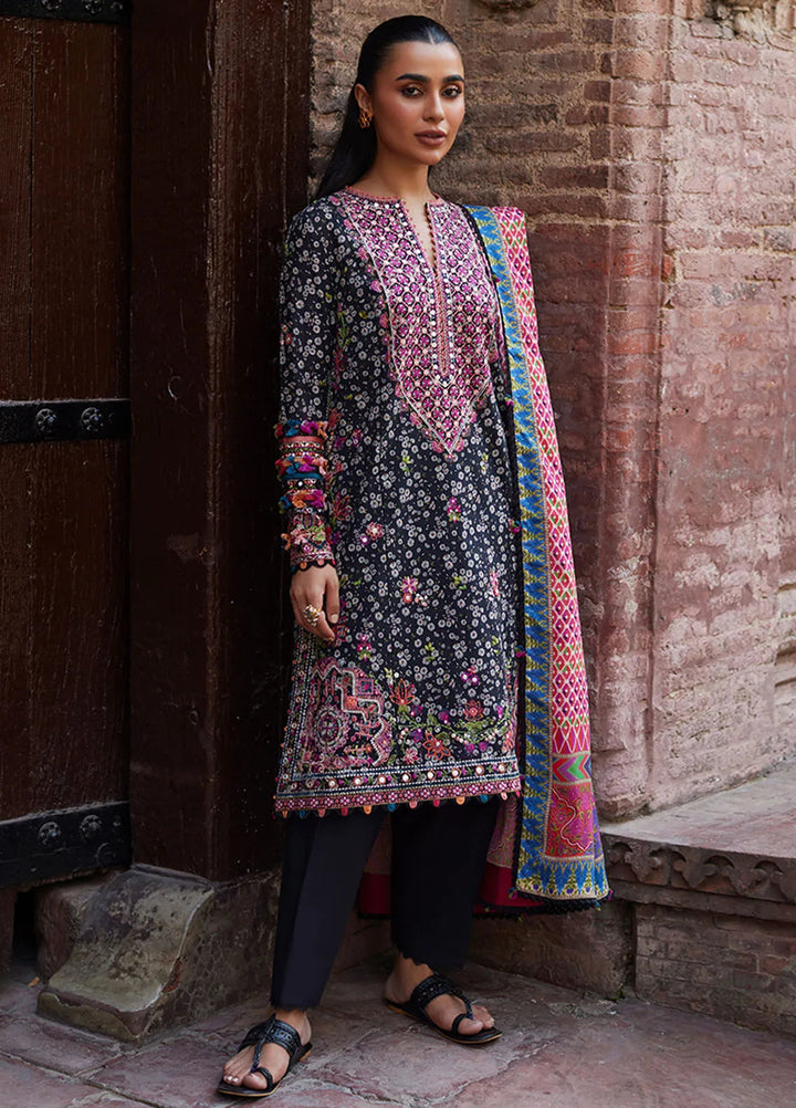 Zaha Embroidered Lawn Suit Unstitched 3 Piece ZL24F D-10 Nihan - Festive Collection