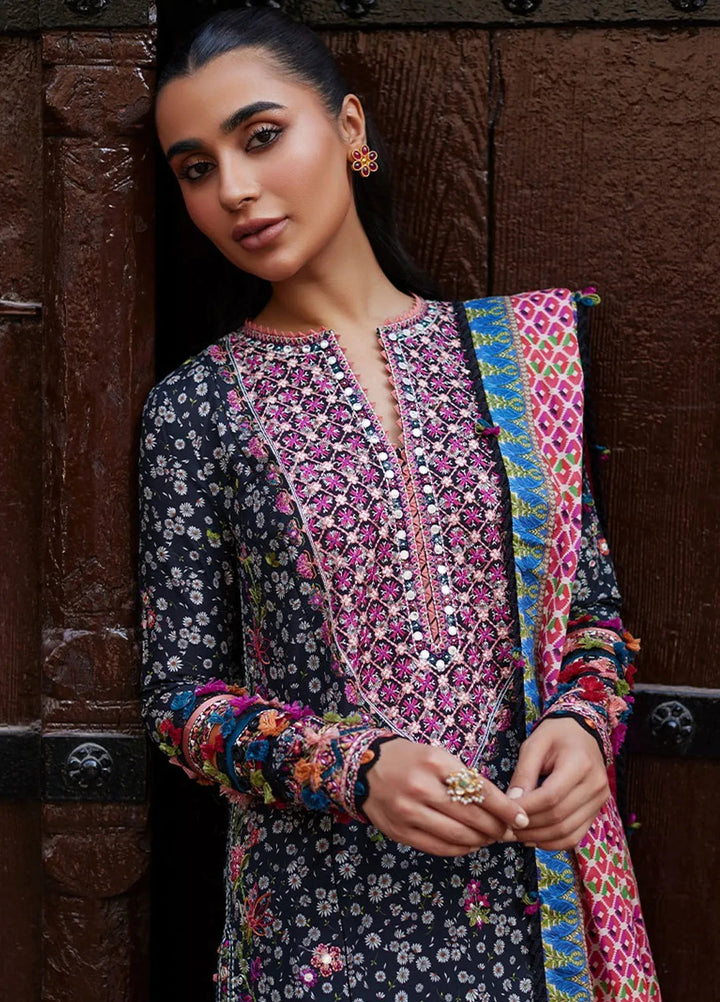 Zaha Embroidered Lawn Suit Unstitched 3 Piece ZL24F D-10 Nihan - Festive Collection