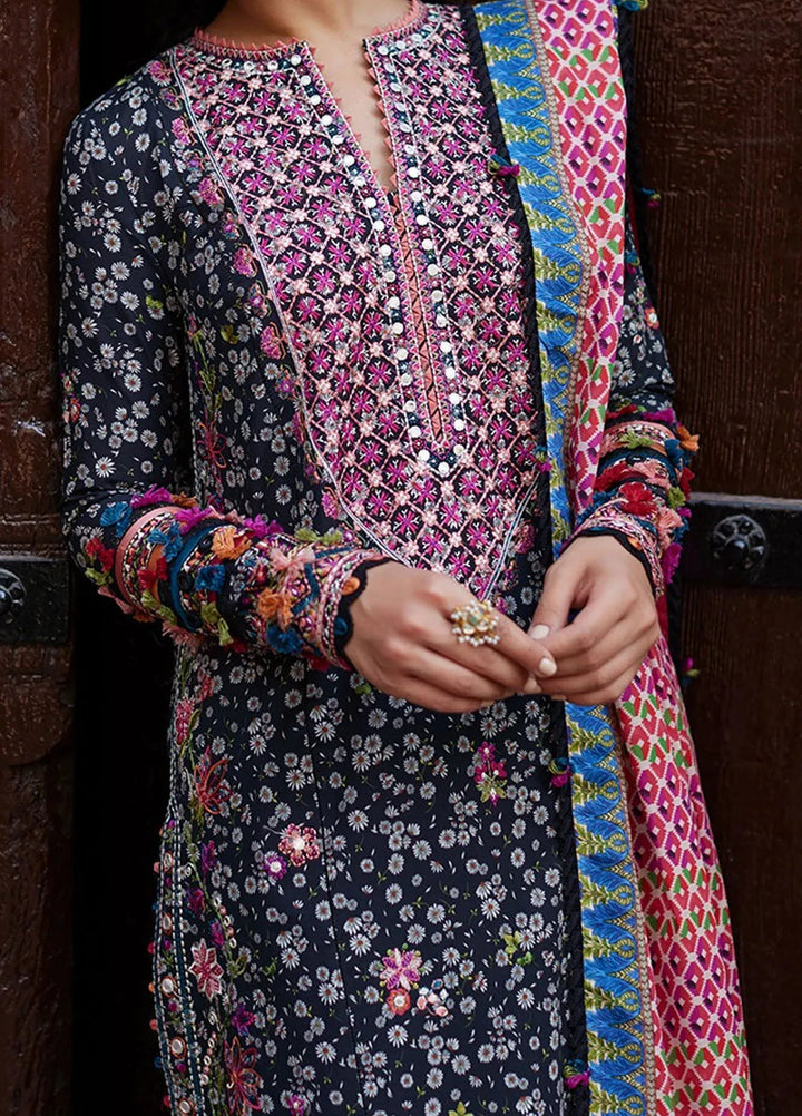 Zaha Embroidered Lawn Suit Unstitched 3 Piece ZL24F D-10 Nihan - Festive Collection