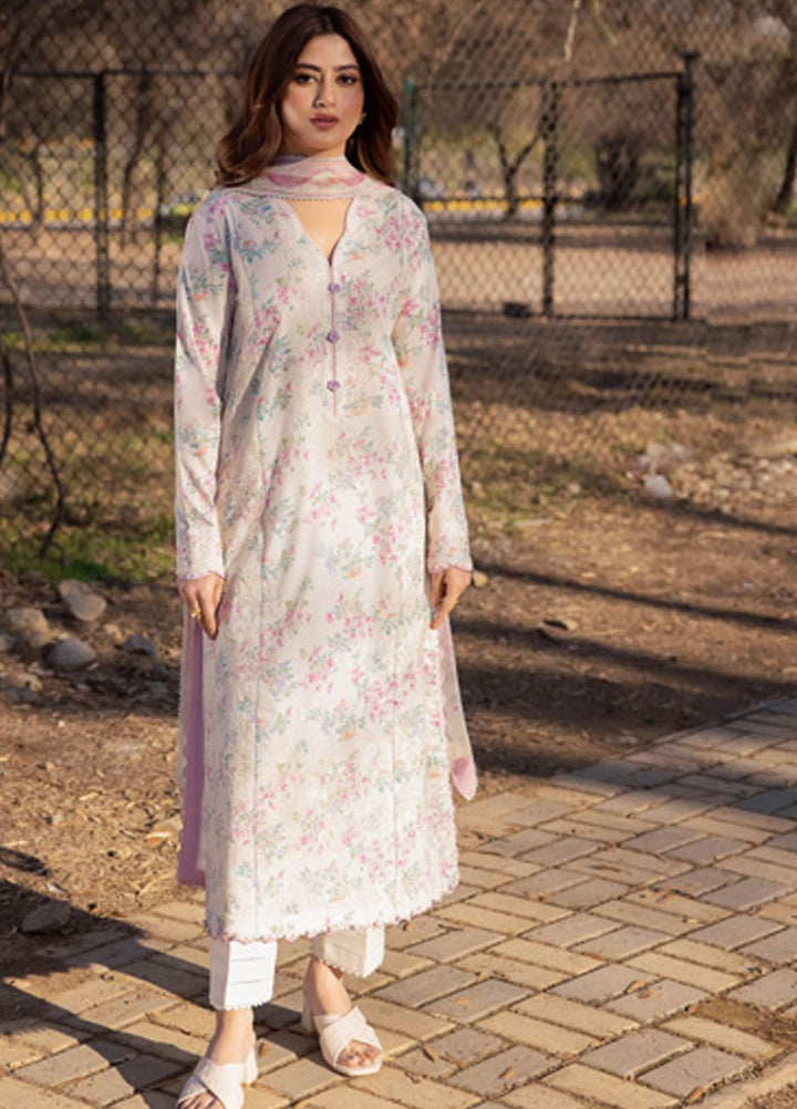 Zaha Embroidered Lawn Suits Unstitched 3 Piece ZL24-03A - Summer Collection