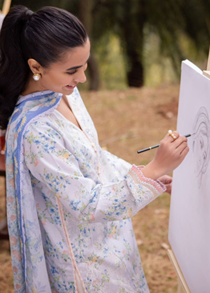 Zaha Embroidered Lawn Suits Unstitched 3 Piece ZL24-03B - Summer Collection