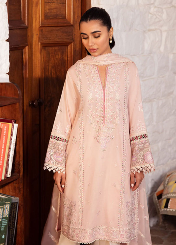 Zaha Embroidered Lawn Suits Unstitched 3 Piece ZL24-07A - Summer Collection