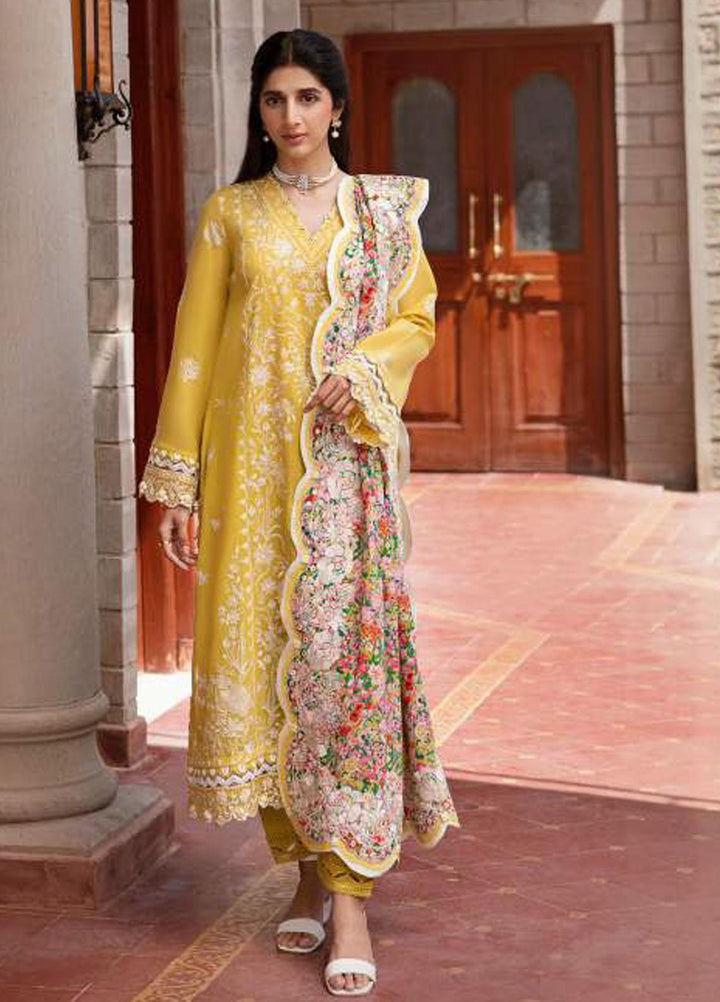 Zaha By Khadijah Shah Embroidered Lawn Suits Unstitched 3 Piece ZKS23FU ZF 23-01 Fereshteh - Festive Collection