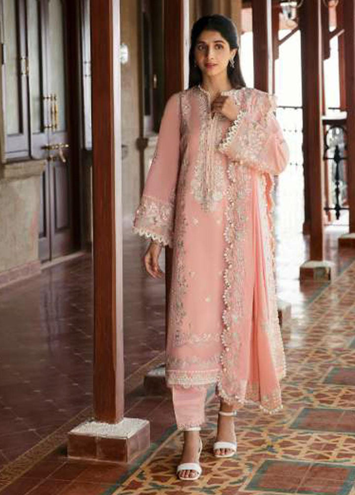 Zaha By Khadijah Shah Embroidered Lawn Suits Unstitched 3 Piece ZKS23FU ZF 23-06 Ela - Festive Collection