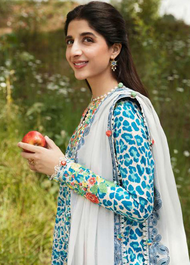 Zaha By Khadijah Shah Embroidered Lawn Suits Unstitched 3 Piece ZKS23FU ZF 23-08 Selin - Festive Collection