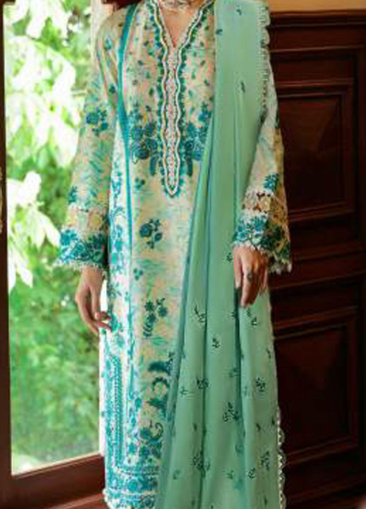 Zaha By Khadijah Shah Embroidered Lawn Suits Unstitched 3 Piece ZKS23FU ZF 23-09 Sena - Festive Collection