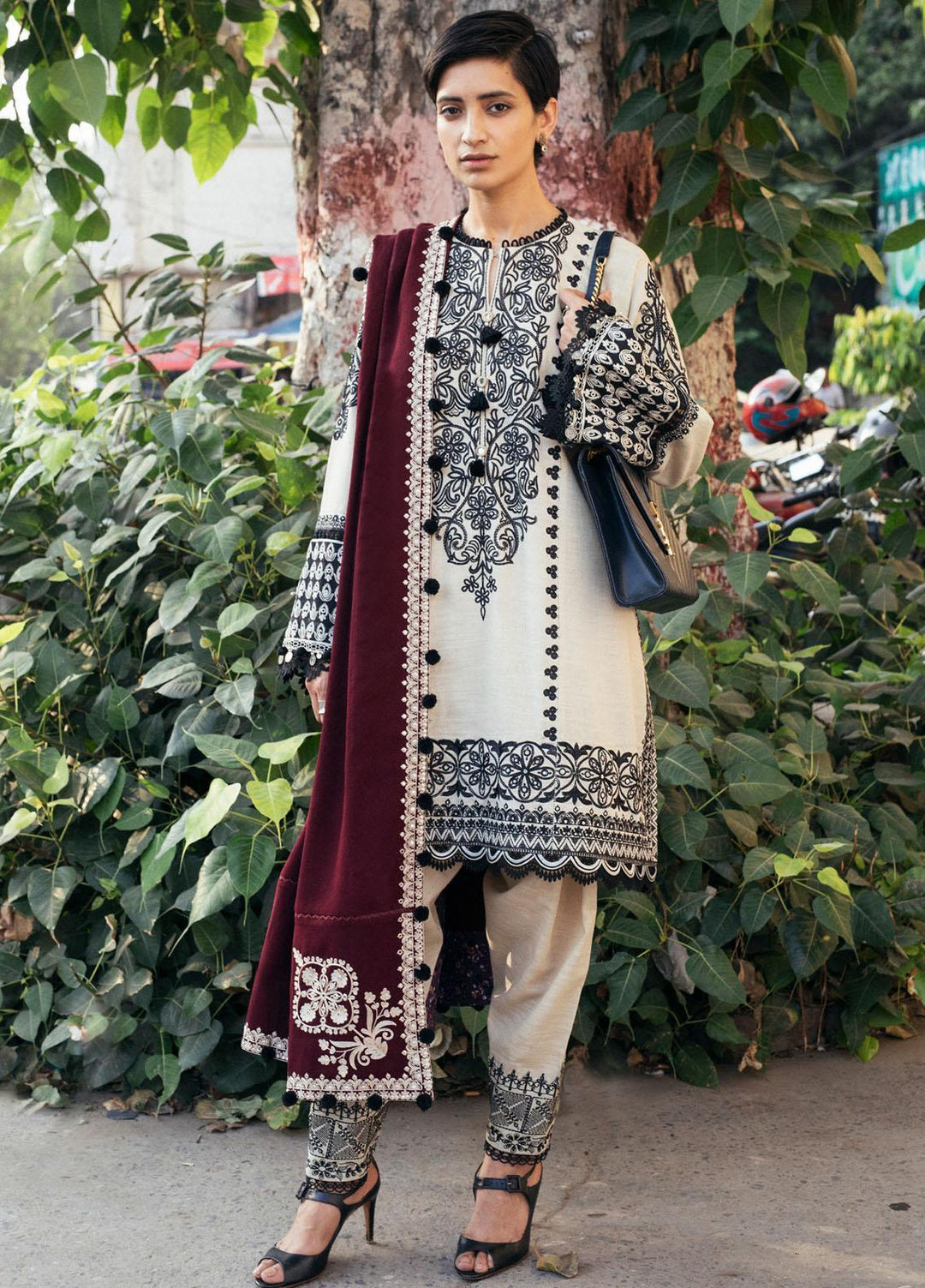 Zaha By Khadijah Shah Embroidered Khaddar Suits Unstitched 3 Piece ZKS21HM ZW-21-09 VIDA - Winter Collection