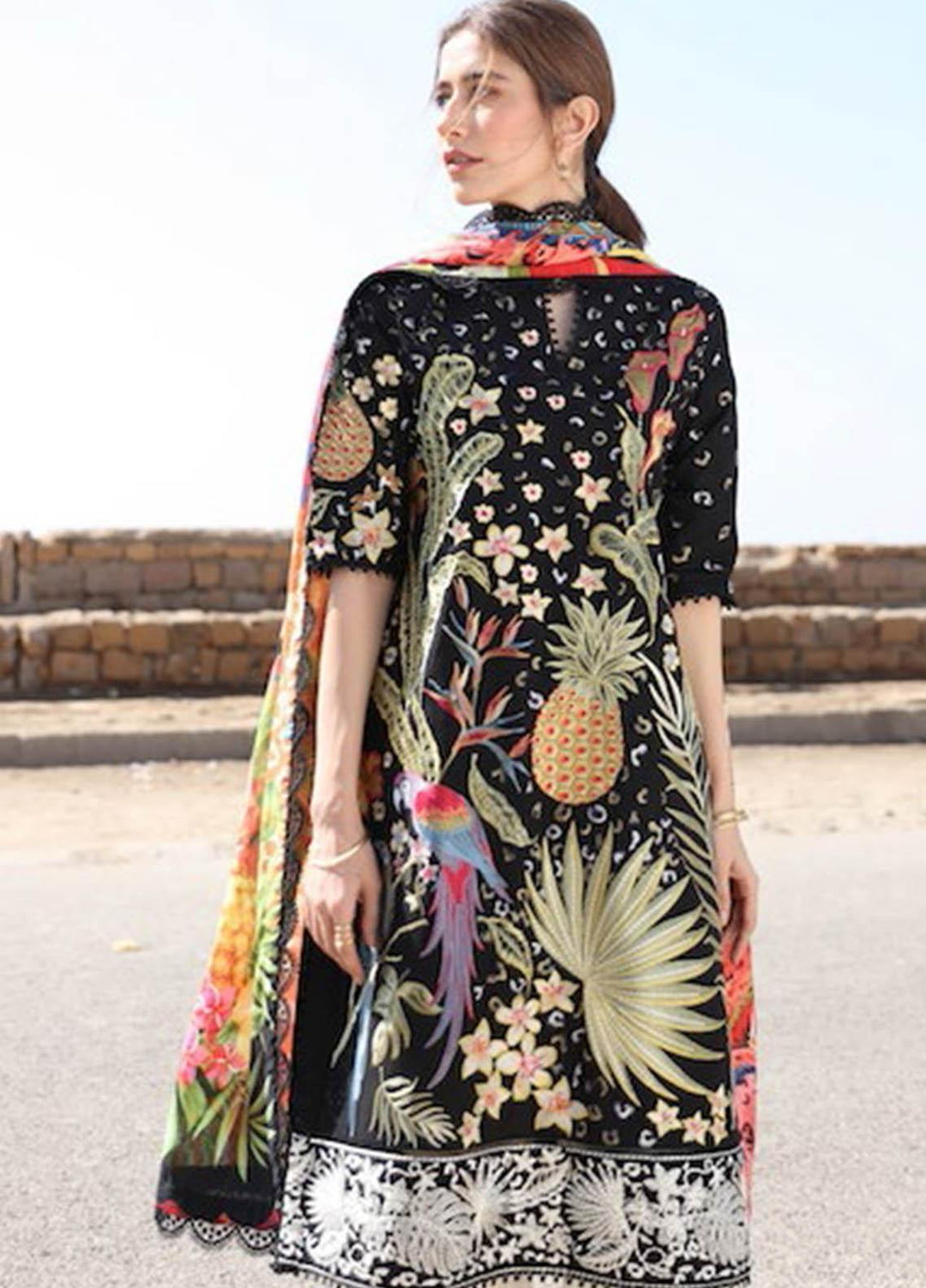 Zaha by Khadijah Shah Embroidered Lawn Suits Unstitched 3 Piece ZKS21L ZL21-02-A VERD - Summer Collection