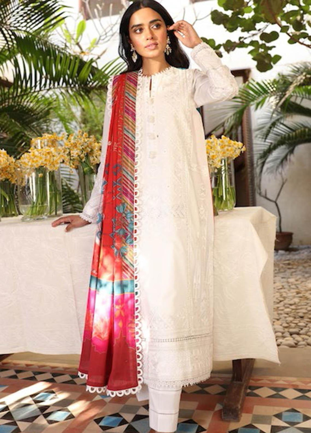 Zaha by Khadijah Shah Embroidered Lawn Suits Unstitched 3 Piece ZKS21L ZL21-03-A GHERMEZ - Summer Collection