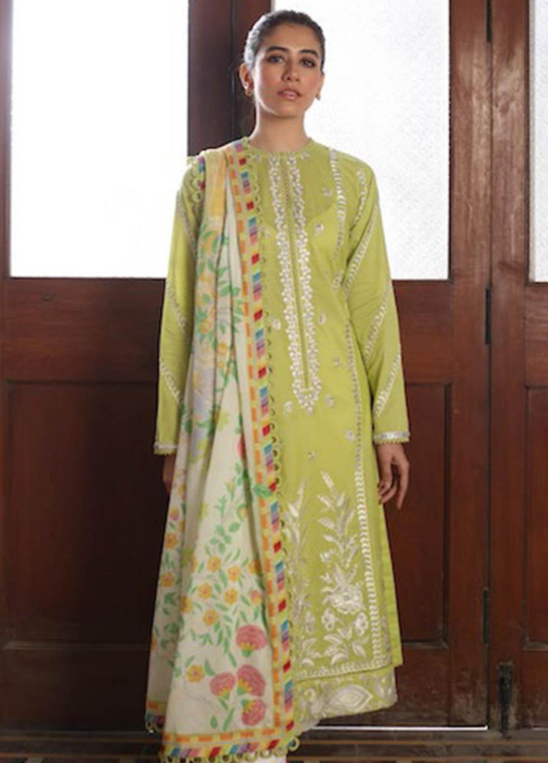 Zaha by Khadijah Shah Embroidered Lawn Suits Unstitched 3 Piece ZKS21L ZL21-07-B SOSAN - Summer Collection
