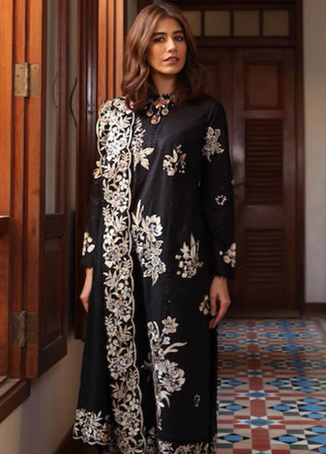 Zaha by Khadijah Shah Embroidered Lawn Suits Unstitched 3 Piece ZKS21L ZL21-14-A ZAVOSH - Summer Collection