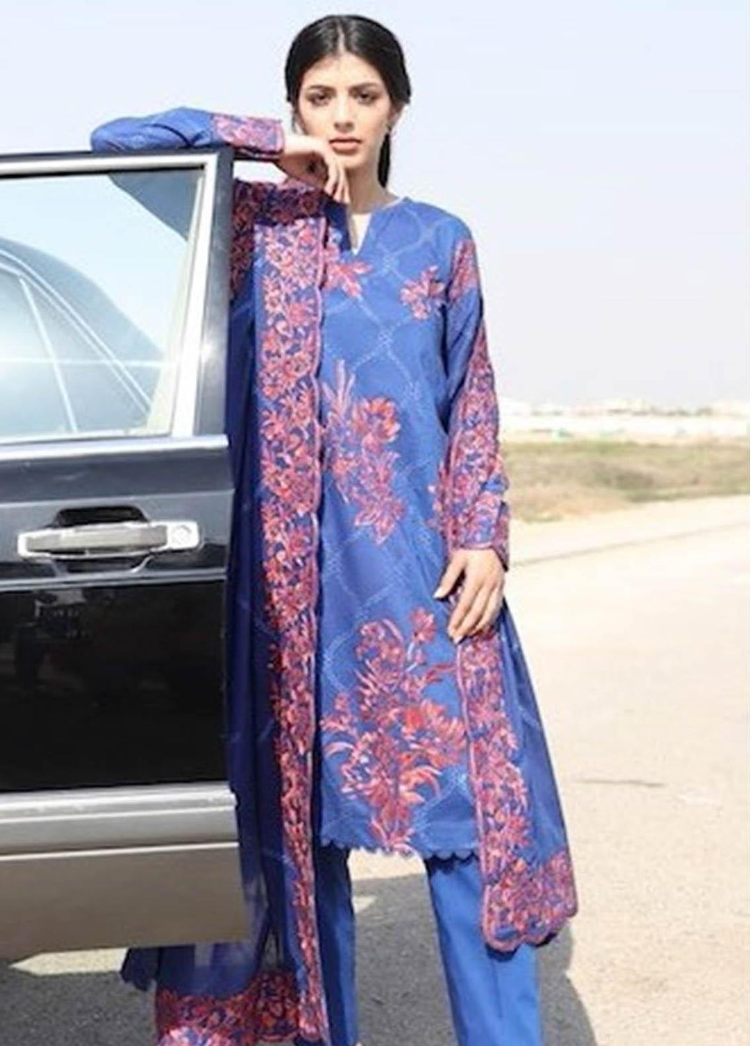 Zaha by Khadijah Shah Embroidered Lawn Suits Unstitched 3 Piece ZKS21L ZL21-14-B ZAVOSH - Summer Collection