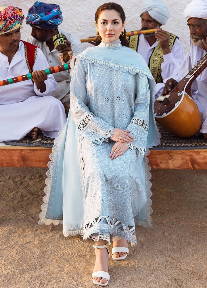 Zaha By Khadijah Shah Embroidered Lawn Suits Unstitched 3 Piece ZKS23L ZL23-02A - Spring / Summer Collection